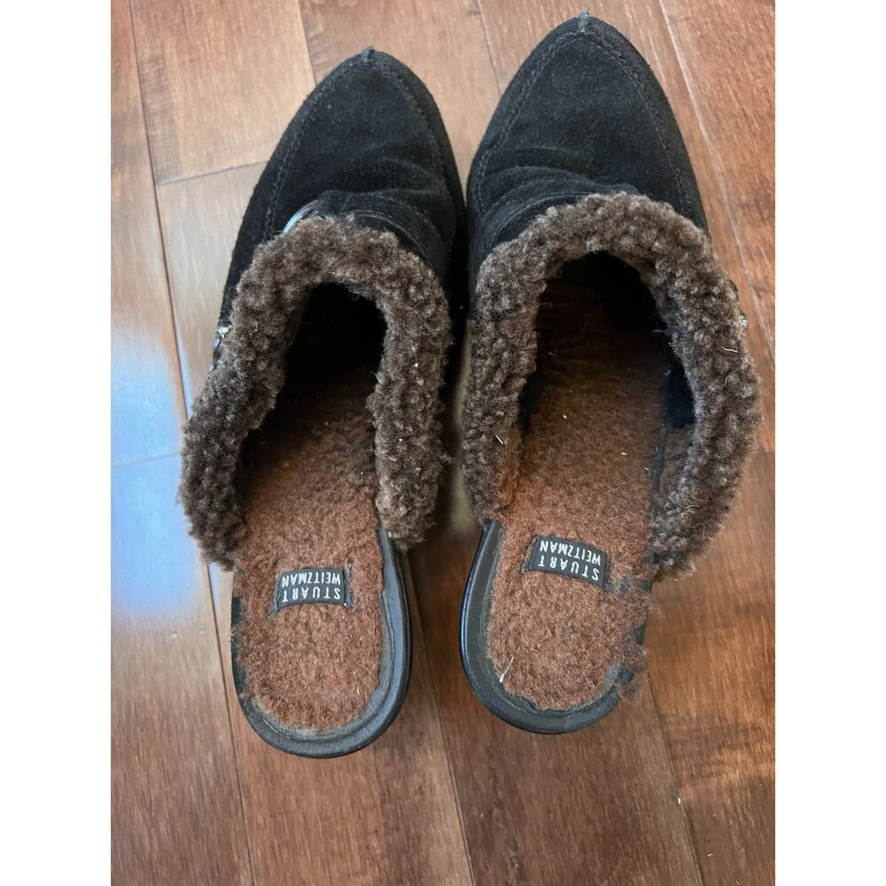 Vintage Y2K Stuart Weitzman Circuit Cola Sport Suede Black Clog Women’s 8 - Picture 5 of 10